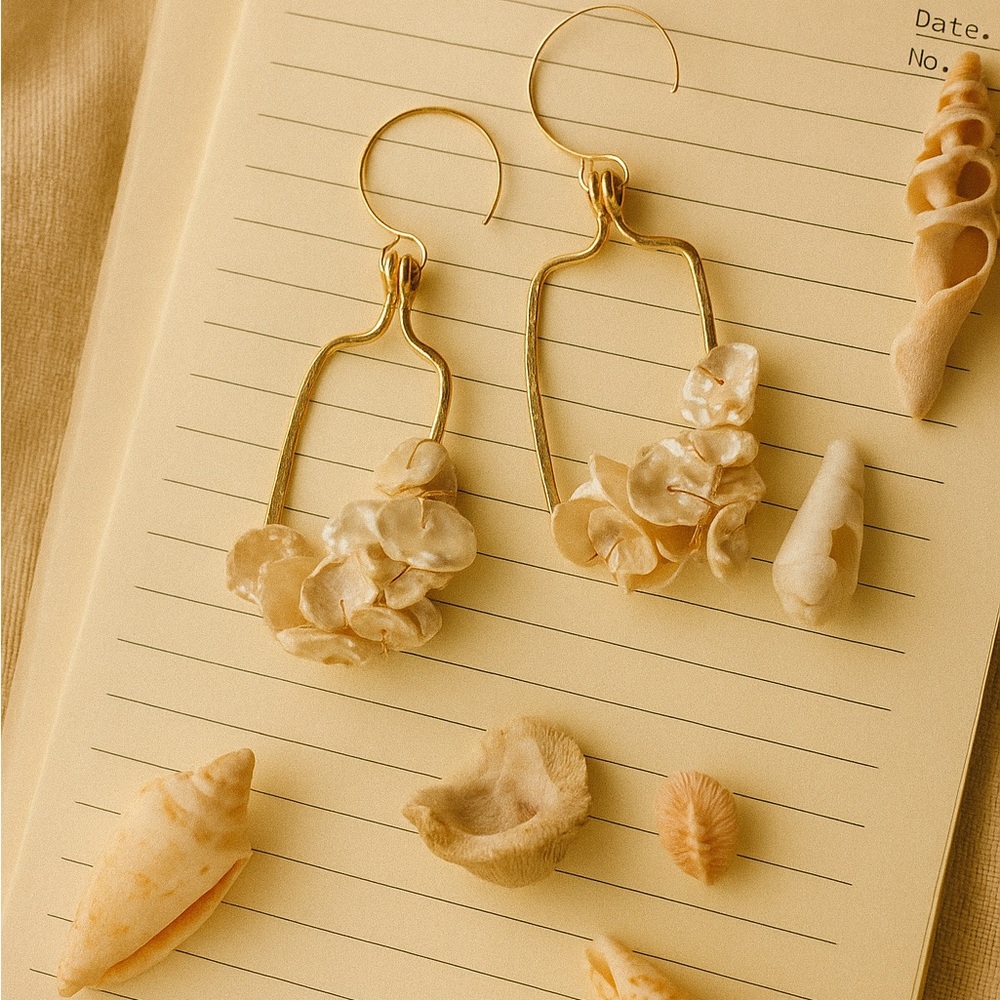 Gold Floral Pearl Drop Earrings - Elegant Women Jewelry